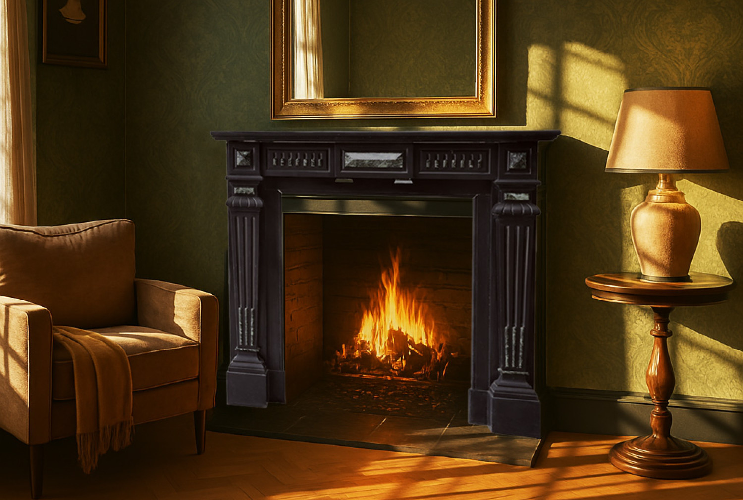 Impression marmor Kamin