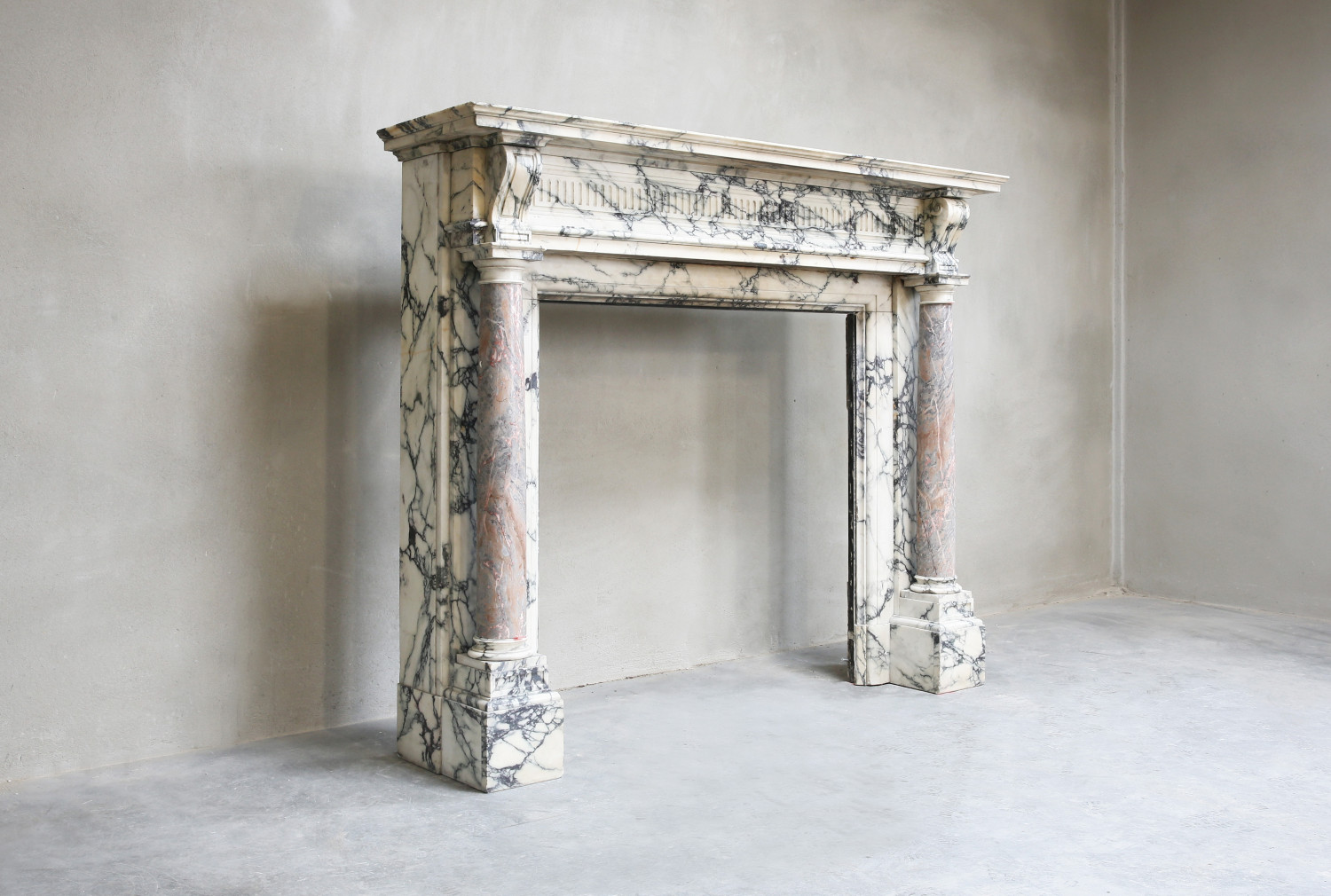 paonazzo marmor und sarrancolin marmor kaminmaske