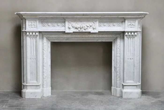 antiker marmorkaminmaske