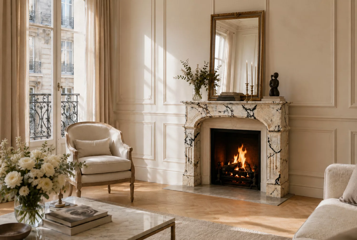 Louis XIV stil kaminmaske